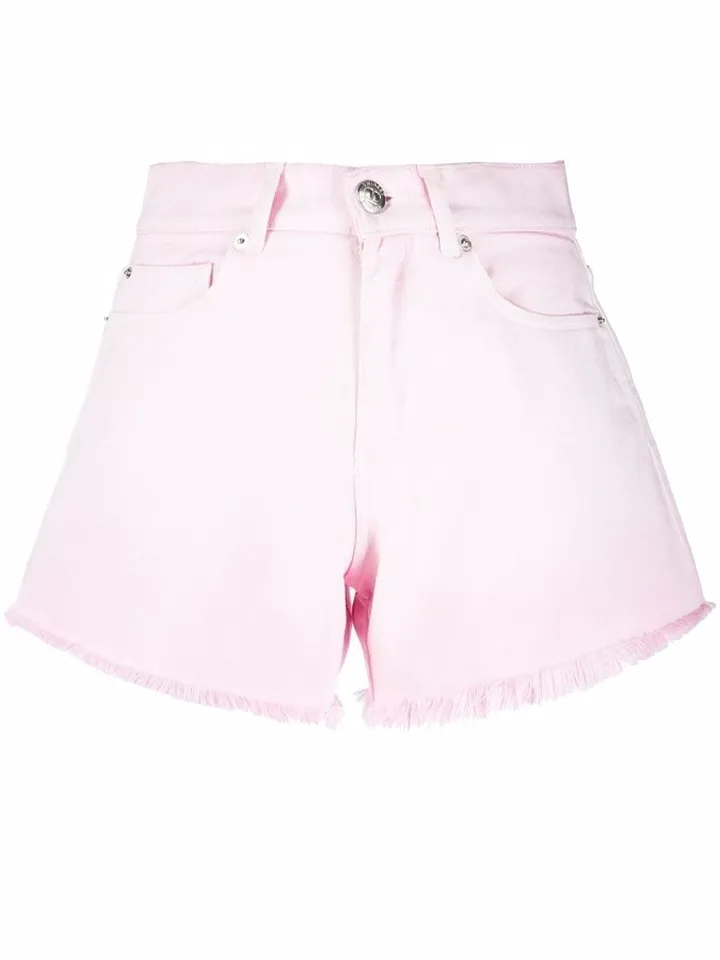 Raw-Edge Denim Shorts