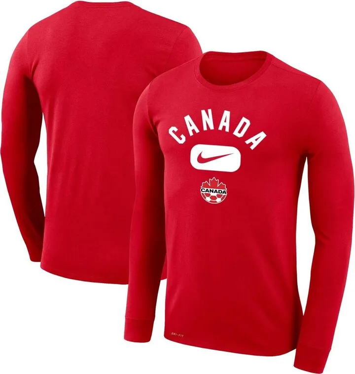 Men's Nike Red Canada Soccer Lockup Legend Performance Long Sleeve T-shirt