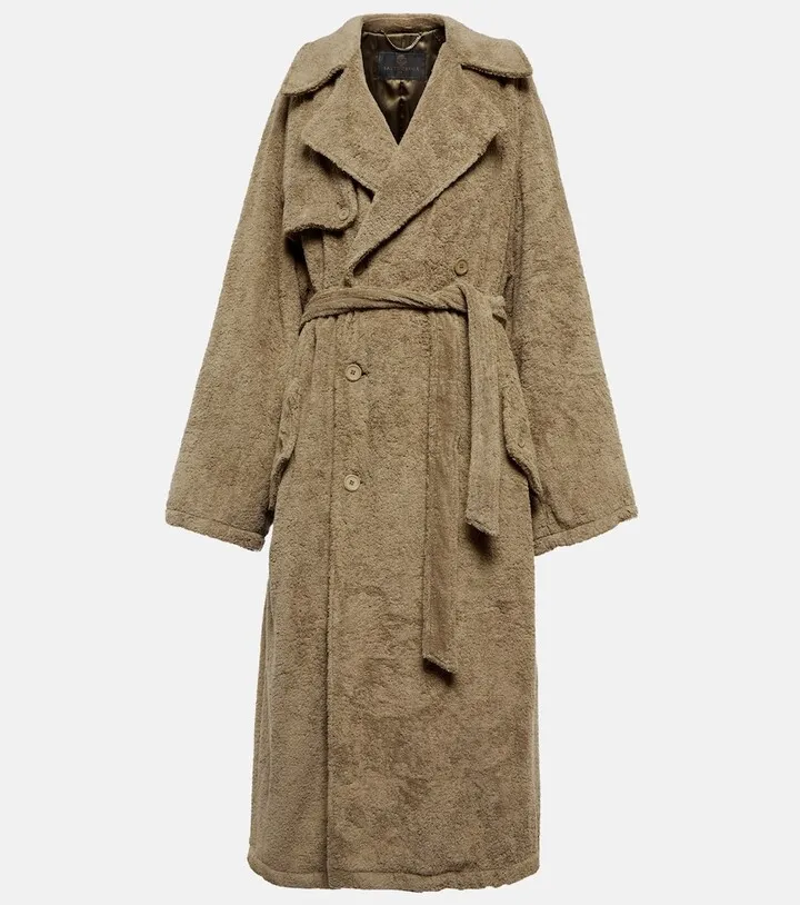 Towel cotton terry trench coat