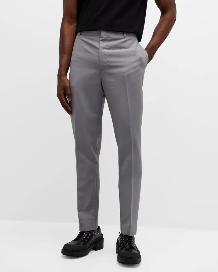 Men's Wool-Mohair Cigarette Trousers