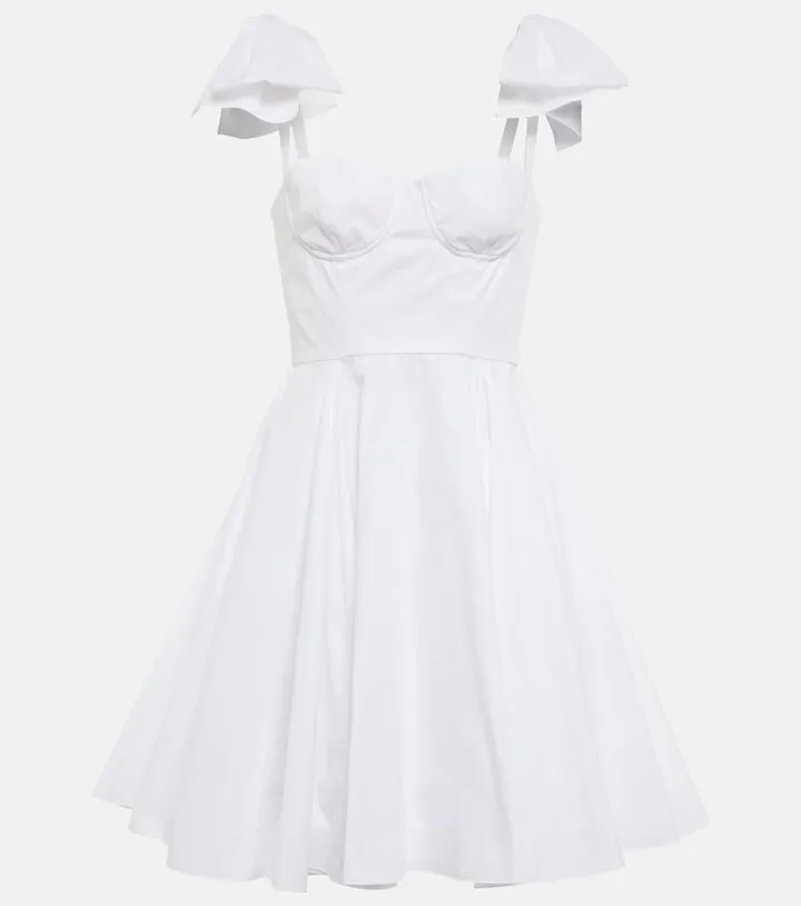 Bow-tie cotton minidress