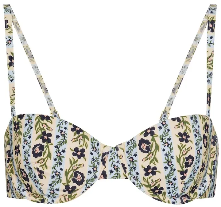 Floral balconette bikini top