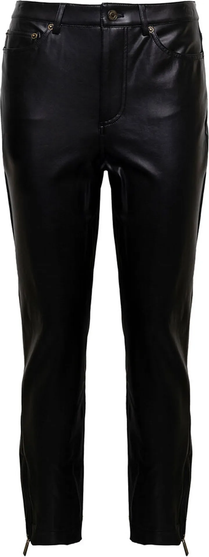 Black Five Pockets Pants In Vegan Leather Woman M Michael Kors