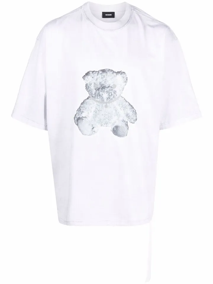 negative teddy print T-shirt