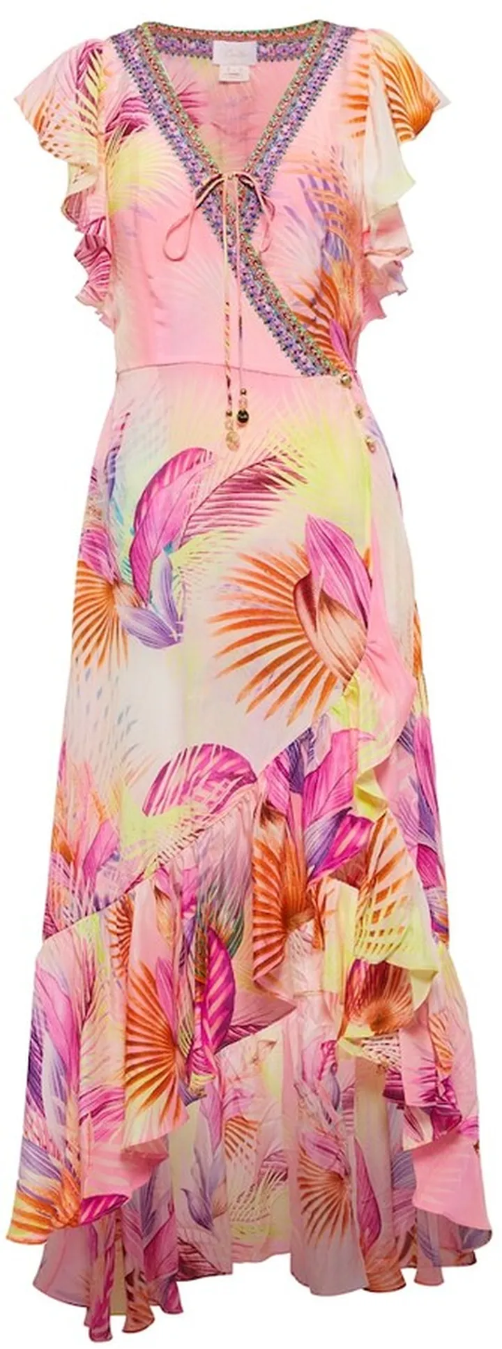 Printed silk midi dress