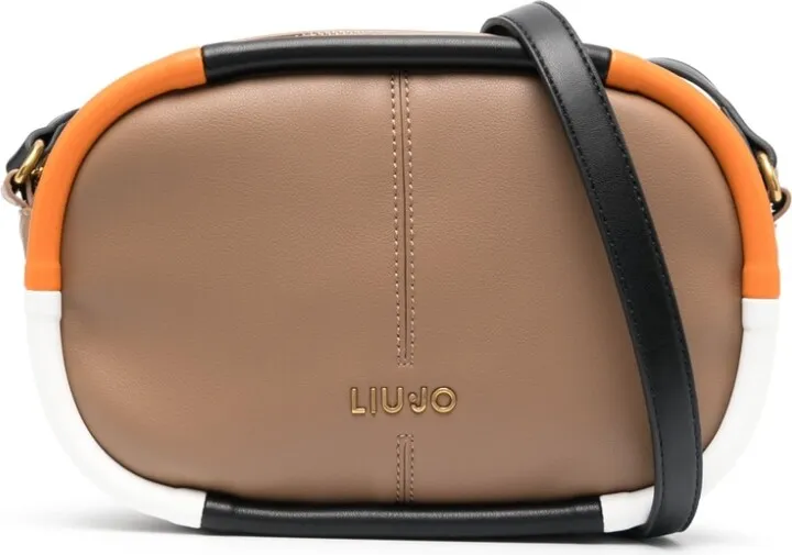 Oval-Shaped Leather Crossbody Bag