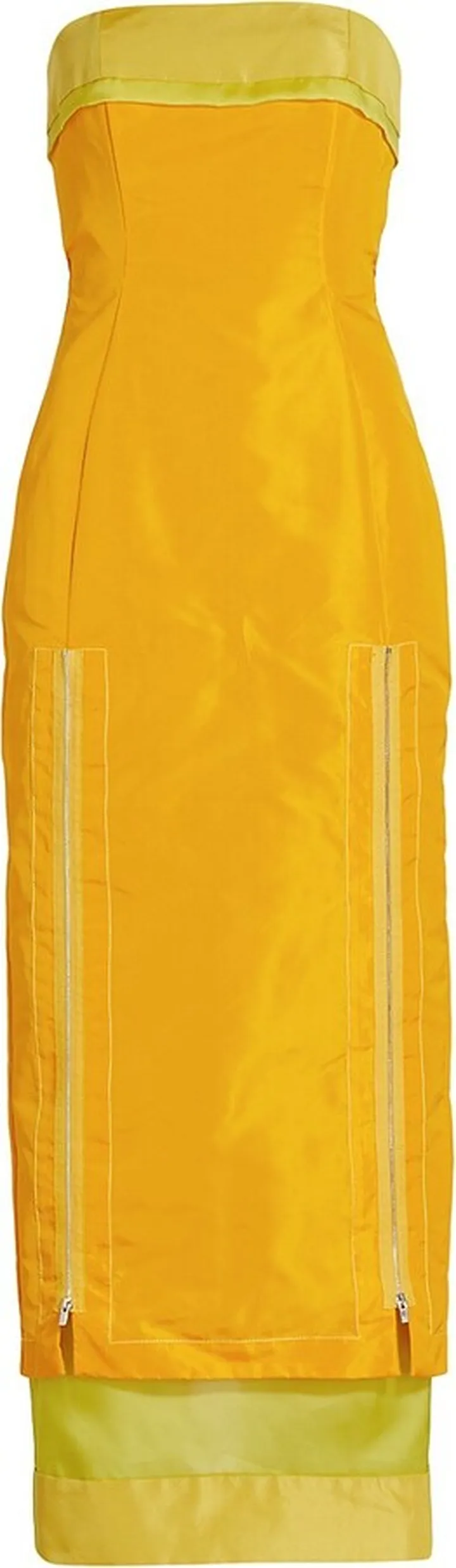 Colorblock Strapless Column Gown