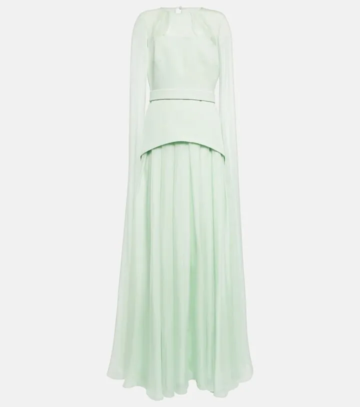 Gloria silk and crepe gown