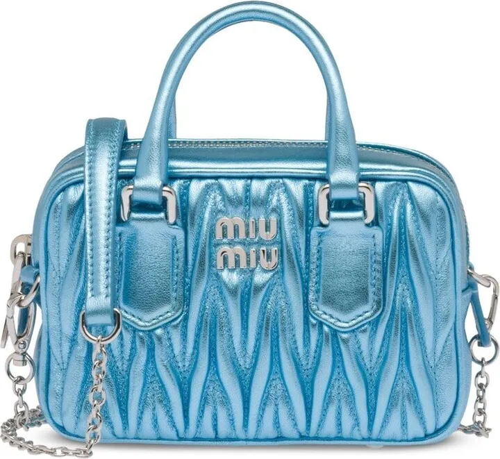 Logo-Plaque Quilted Tote Bag