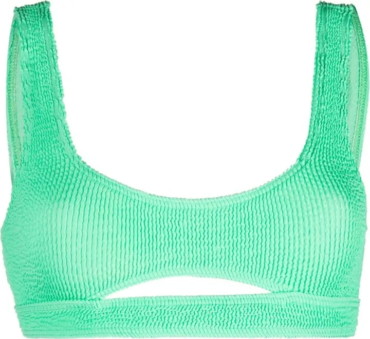 Textured Scoop-Neck Bikini Top