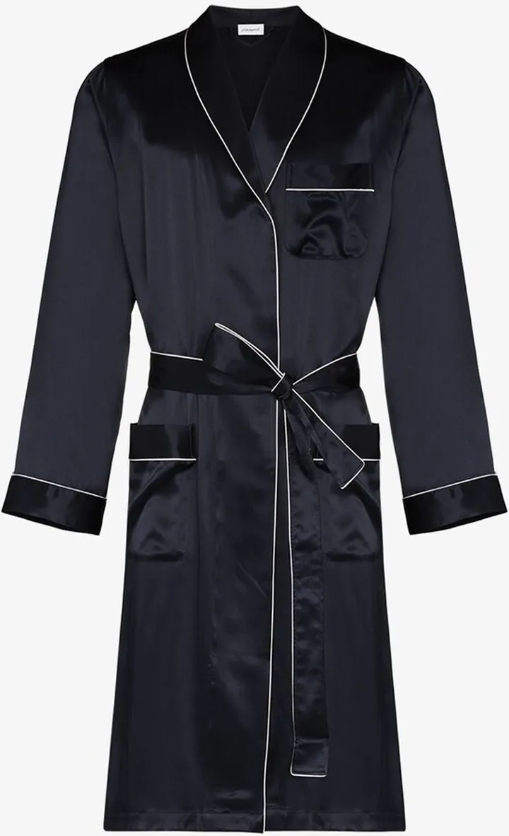 Blue Long Silk Robe
