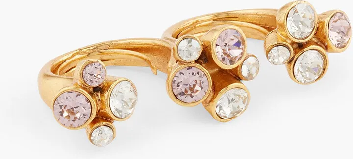 Gold-tone crystal ring