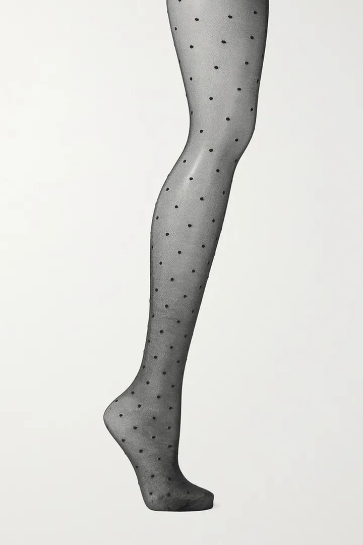 FALKE - Dot 15 Denier Point D'esprit Tights - Black