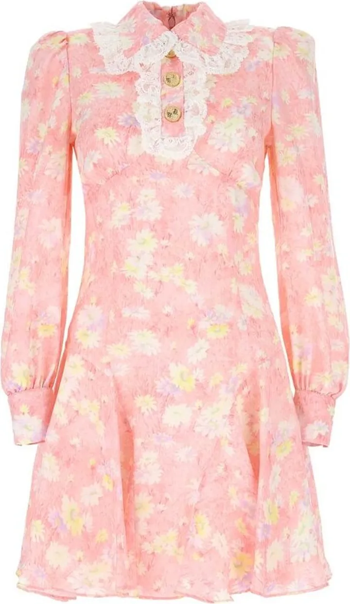 Alessandra Rich Floral-Printed Flared Mini Dress