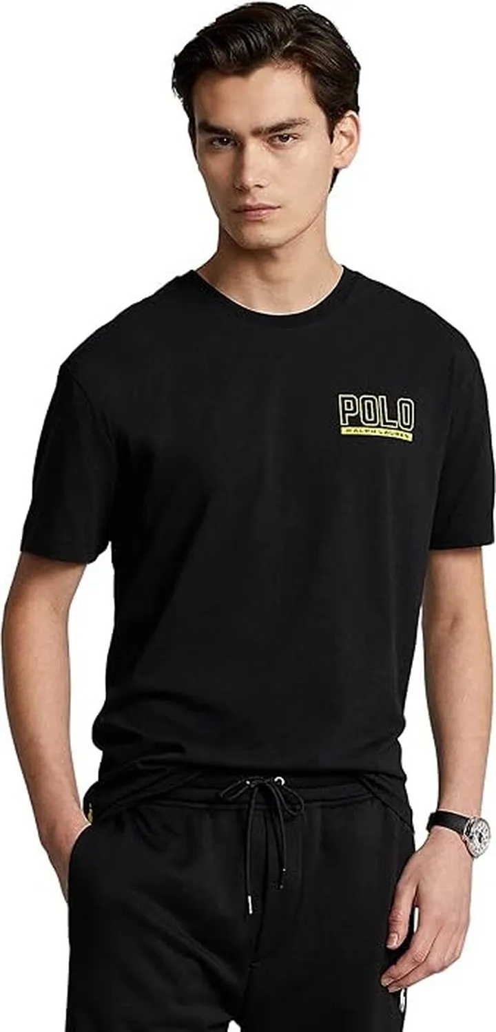 Polo Ralph Lauren Classic Fit Logo Jersey Crew Neck T-Shirt (Black) Men's Clothing