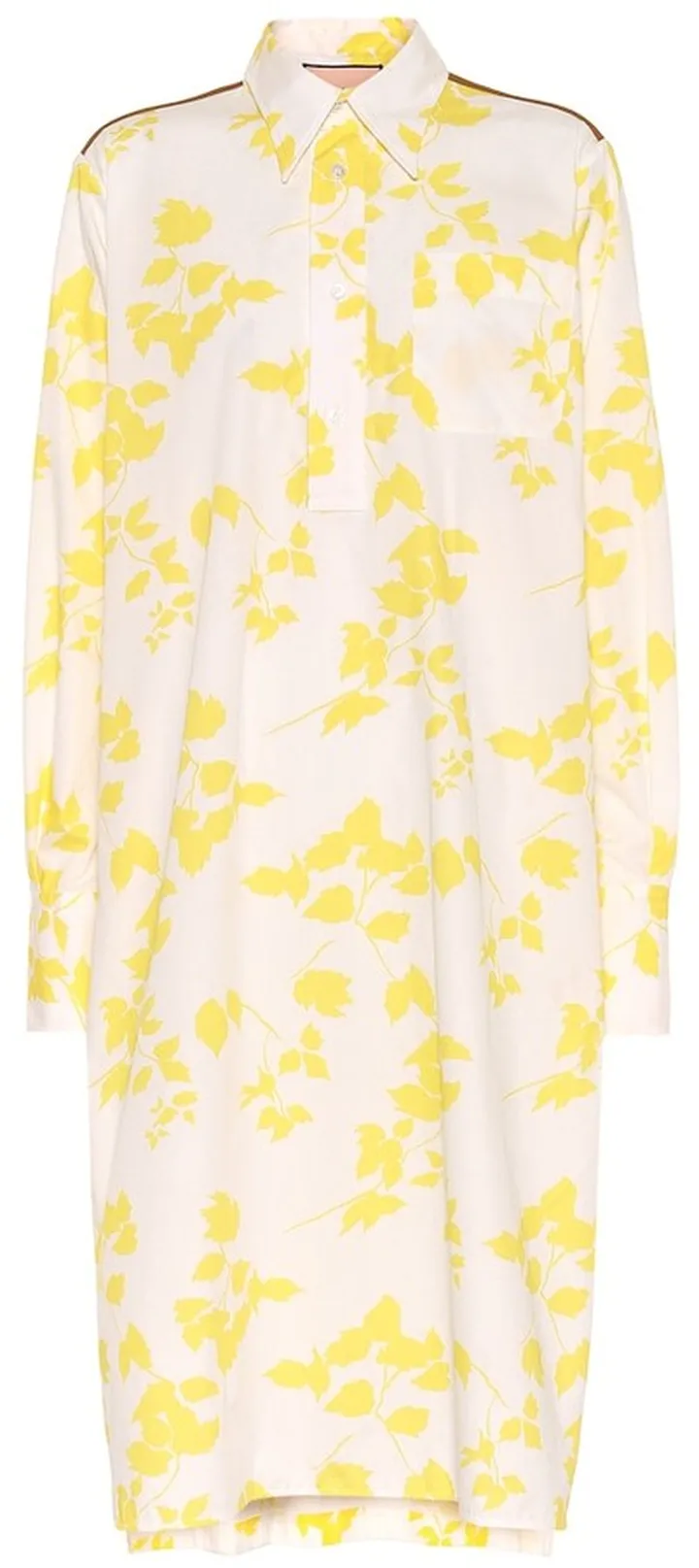 Floral cotton-blend shirt dress