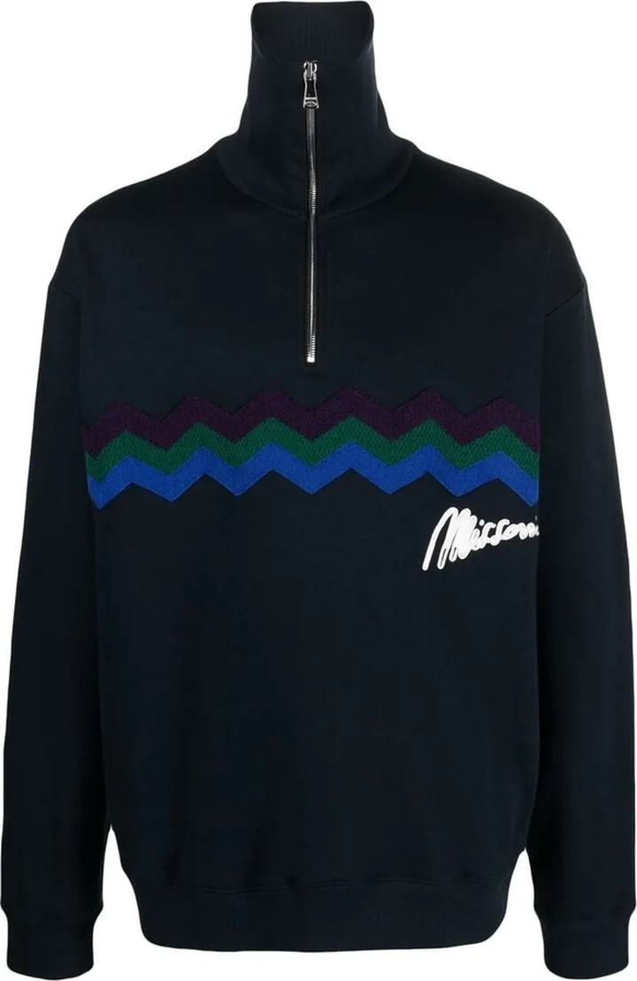 Zigzag half-zip sweater