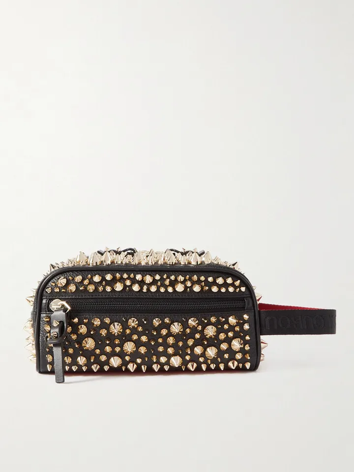 Blaster Studded Full-Grain Leather Wash Bag