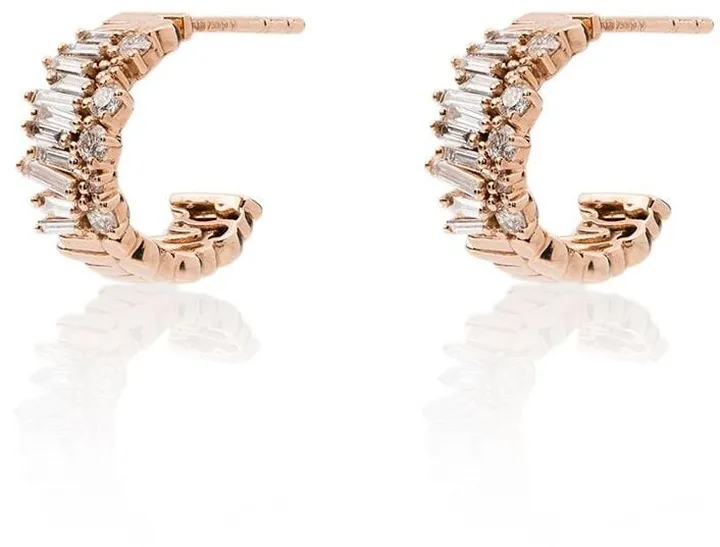 18kt Gold Layered Huggie Diamond Earrings
