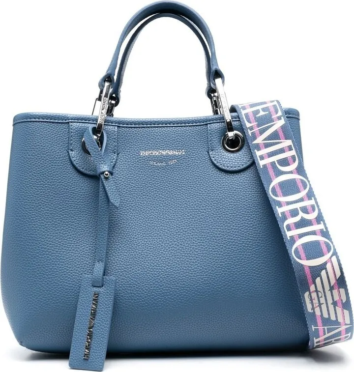 Logo-Lettering Faux-Leather Tote Bag