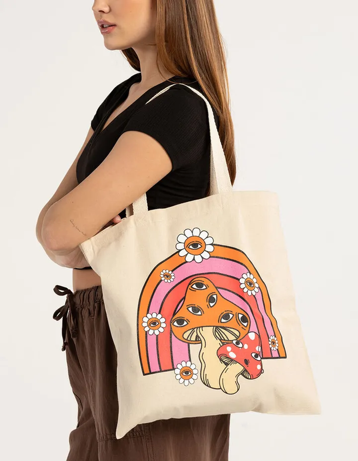 FULL TILT Mushroom Rainbow Tote Bag