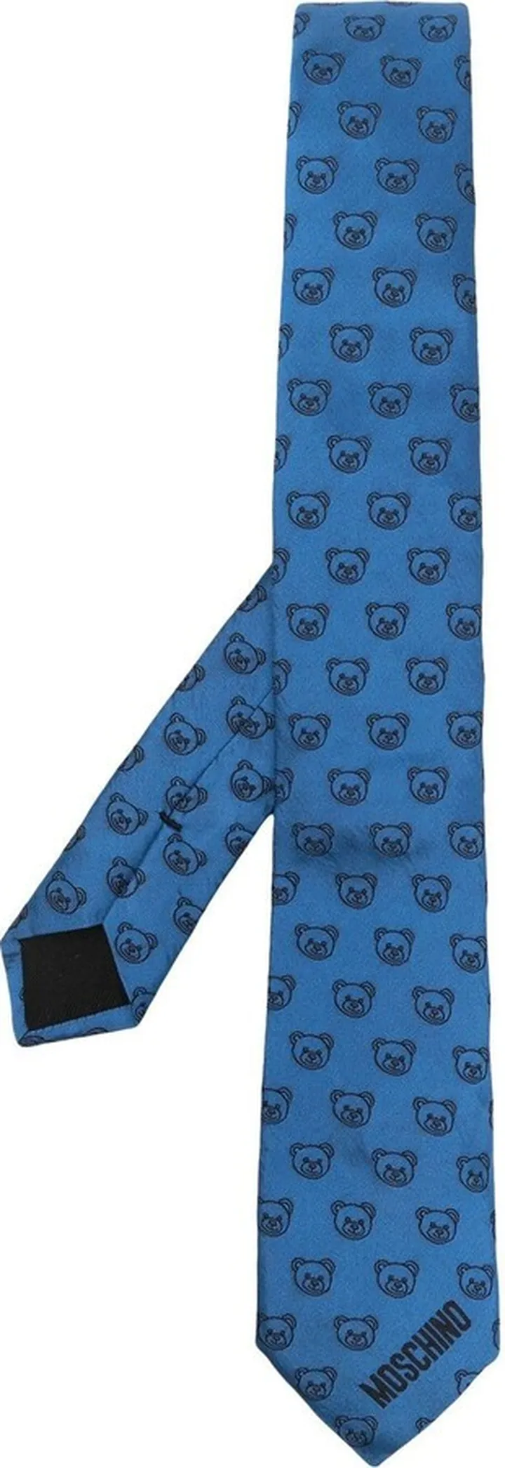 Teddy Bear embroidered silk tie