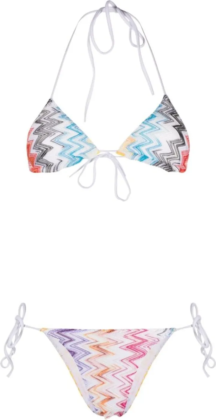 Zig-Zag Knitted Bikini Set