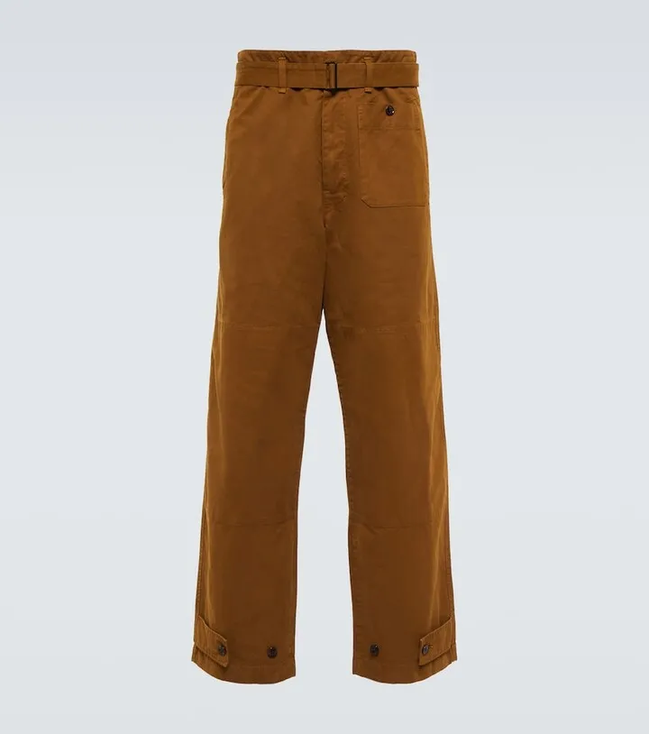 Straight-leg canvas pants