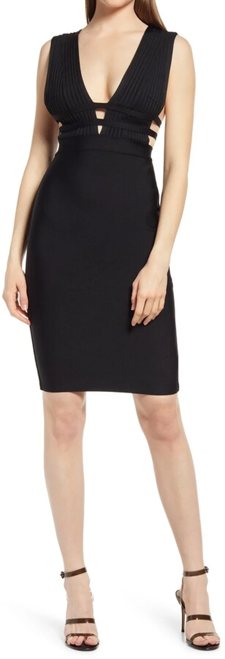 Plunge Neck Bandage Dress