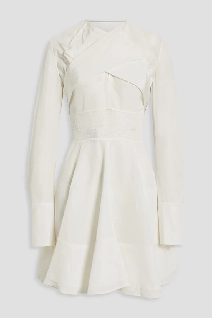 Magnolia pintucked shantung mini dress