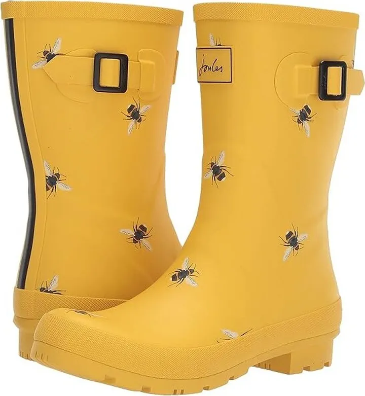 Joules Molly Welly (Gold Botanical) Women's Rain Boots