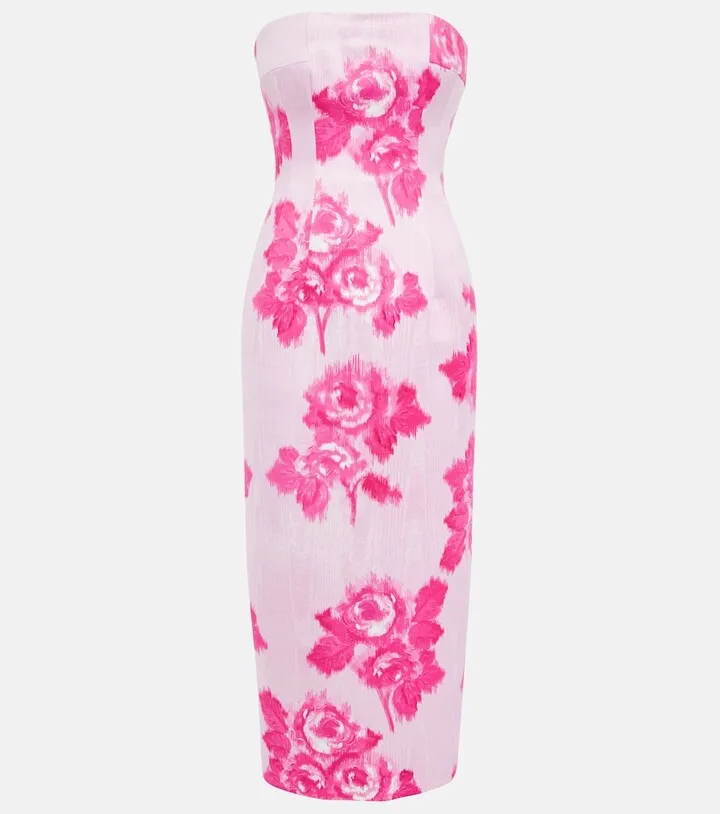 Romina taffeta faille midi dress