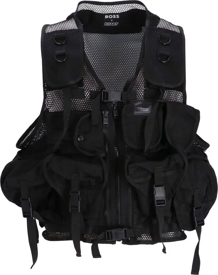 x Khaby mesh-detail utility gilet