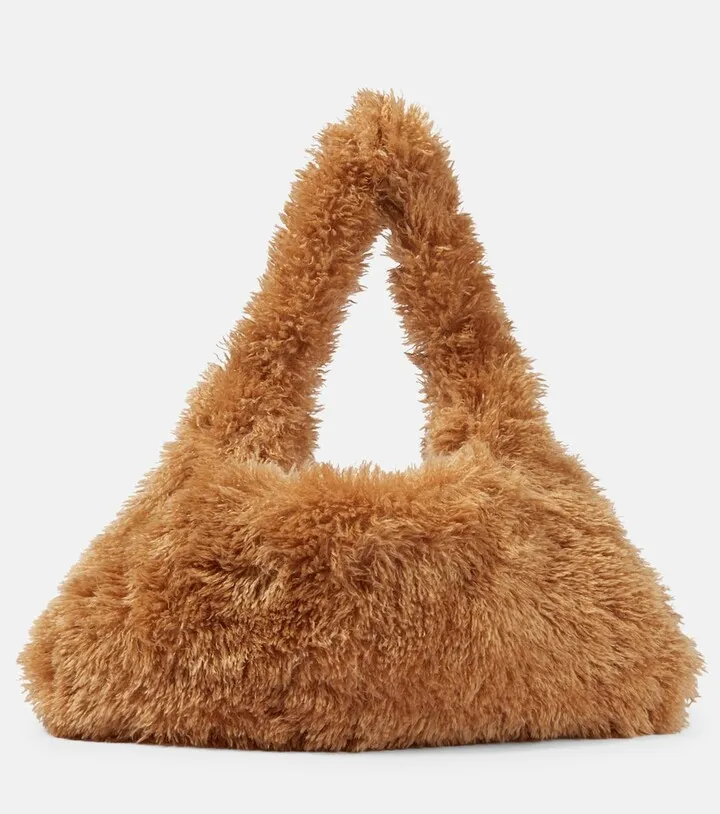 Faux shearling tote