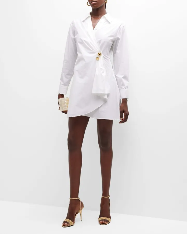 Winnie Poplin Mini Wrap Shirtdress