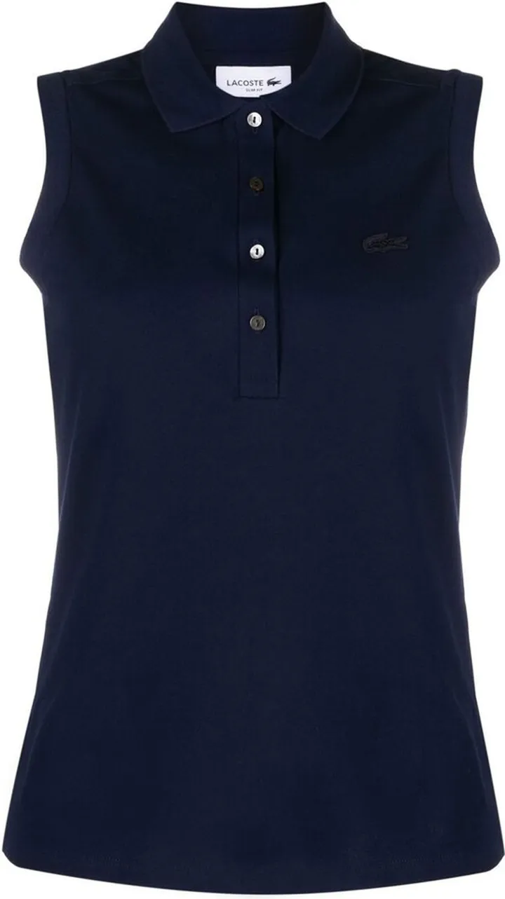 Logo-Patch Sleeveless Polo Top