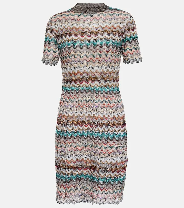 Knitted lame minidress