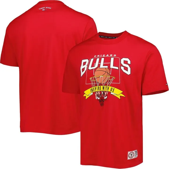 Men's Tommy Jeans Red Chicago Bulls Tim Backboard T-shirt