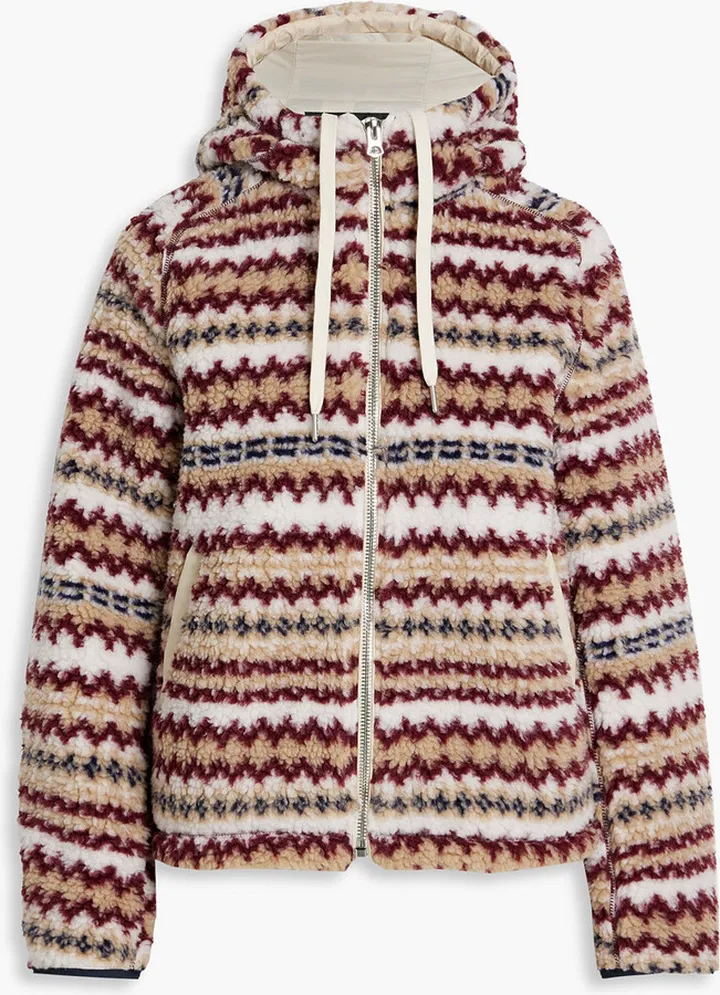 Fair Isle faux shearling hooded jacket