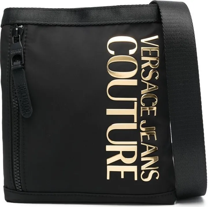 Metallic-Logo Crossbody Bag