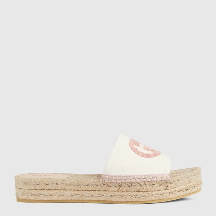 Women's espadrille slide with Interlocking G