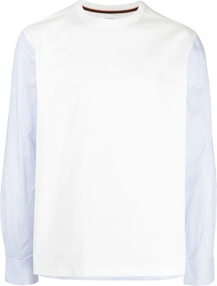 panelled stripe long-sleeve T-Shirt