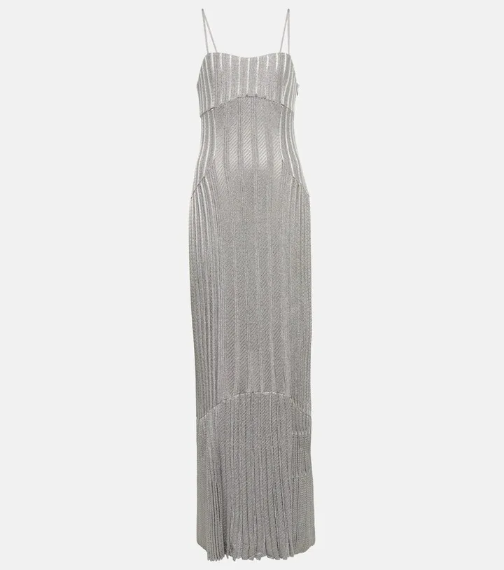 Metallic knit gown