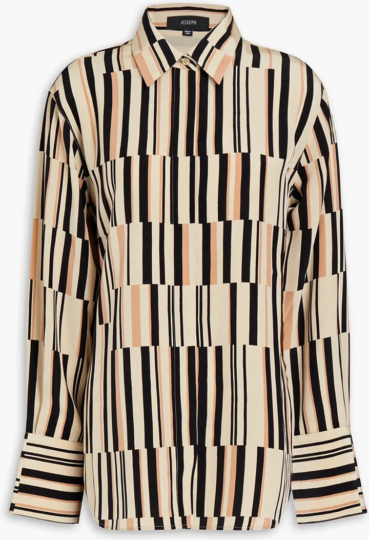 Joe striped silk crepe de chine shirt