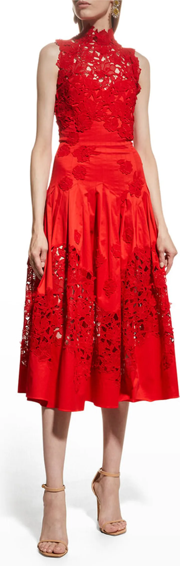 Guipure Lace Midi Dress