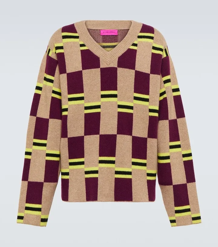 Checked cashmere sweater