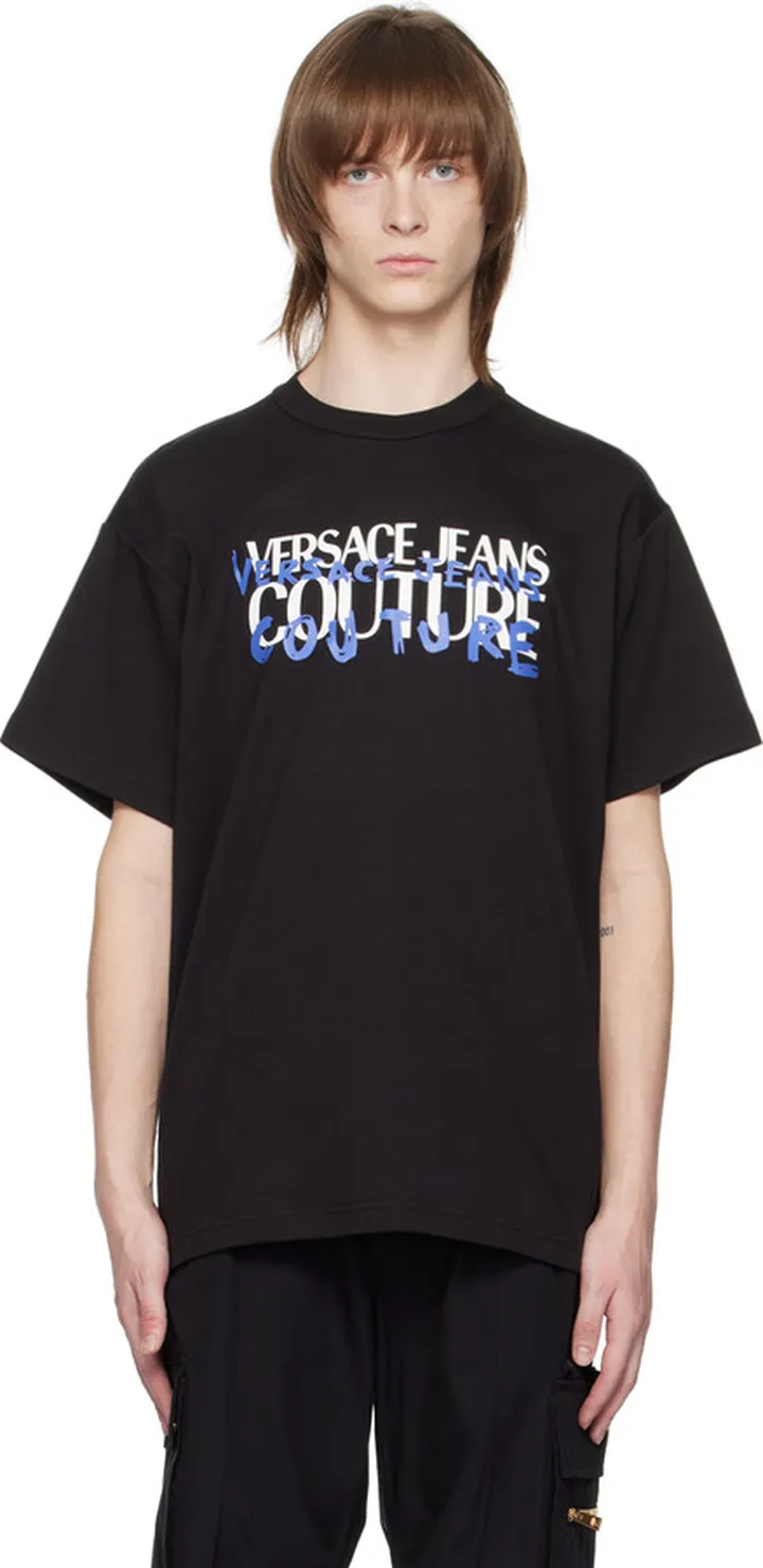 Versace Jeans Couture Black Printed T-Shirt