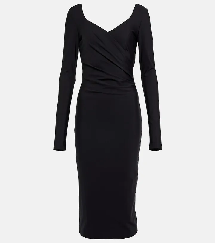 Riber technical jersey midi dress