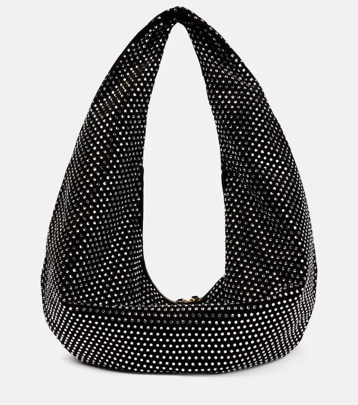 Olivia Large embellished suede shoulder bag