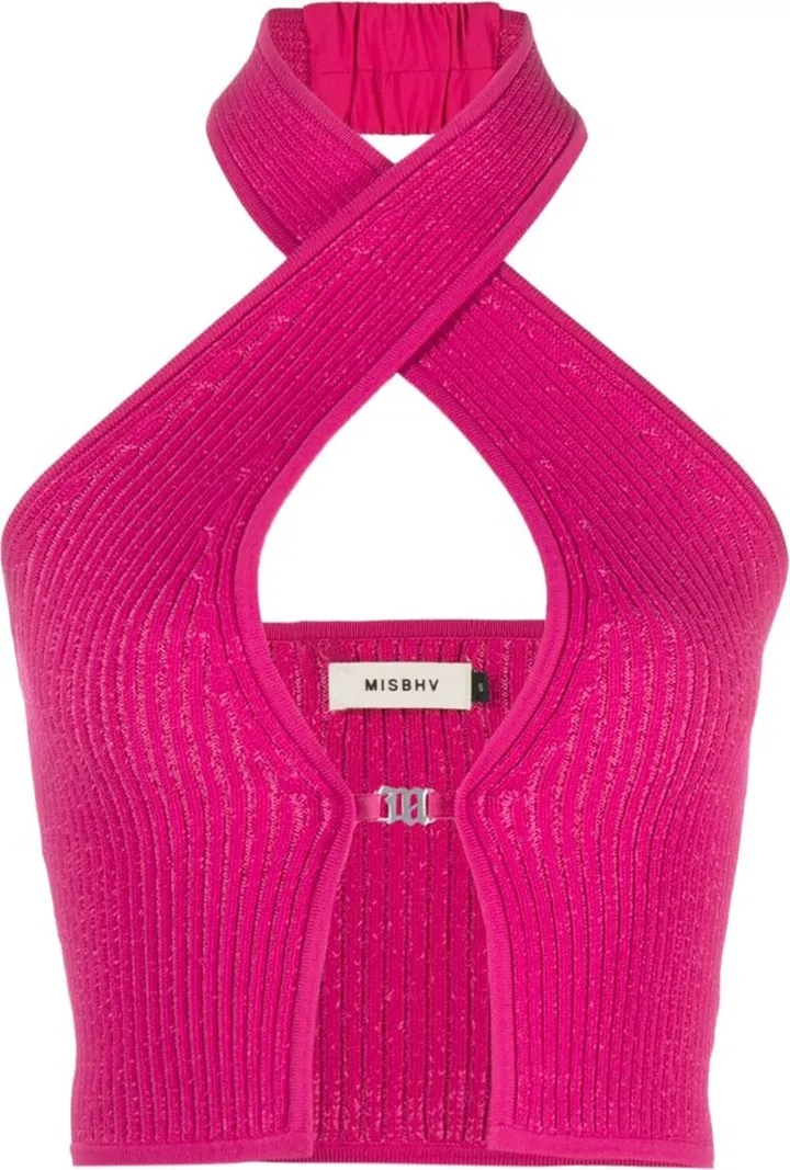 Knitted Halter-Neck Crop Top